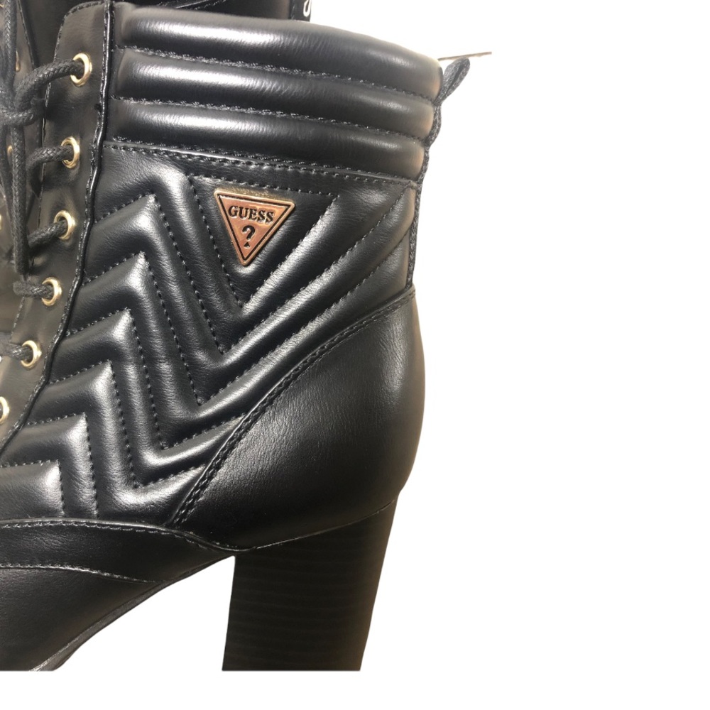 GUESS black Boots with laces and platform heel Manners Sz 10 - Picture 5 of 14